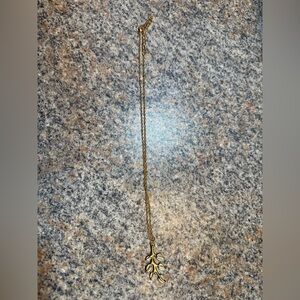Amazon Gold Necklace with Leaf Pendant